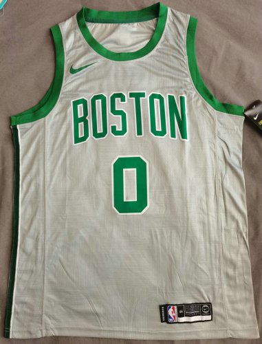 Maillot de Basket #0 Tatum Boston Celtics 2018 city Gris